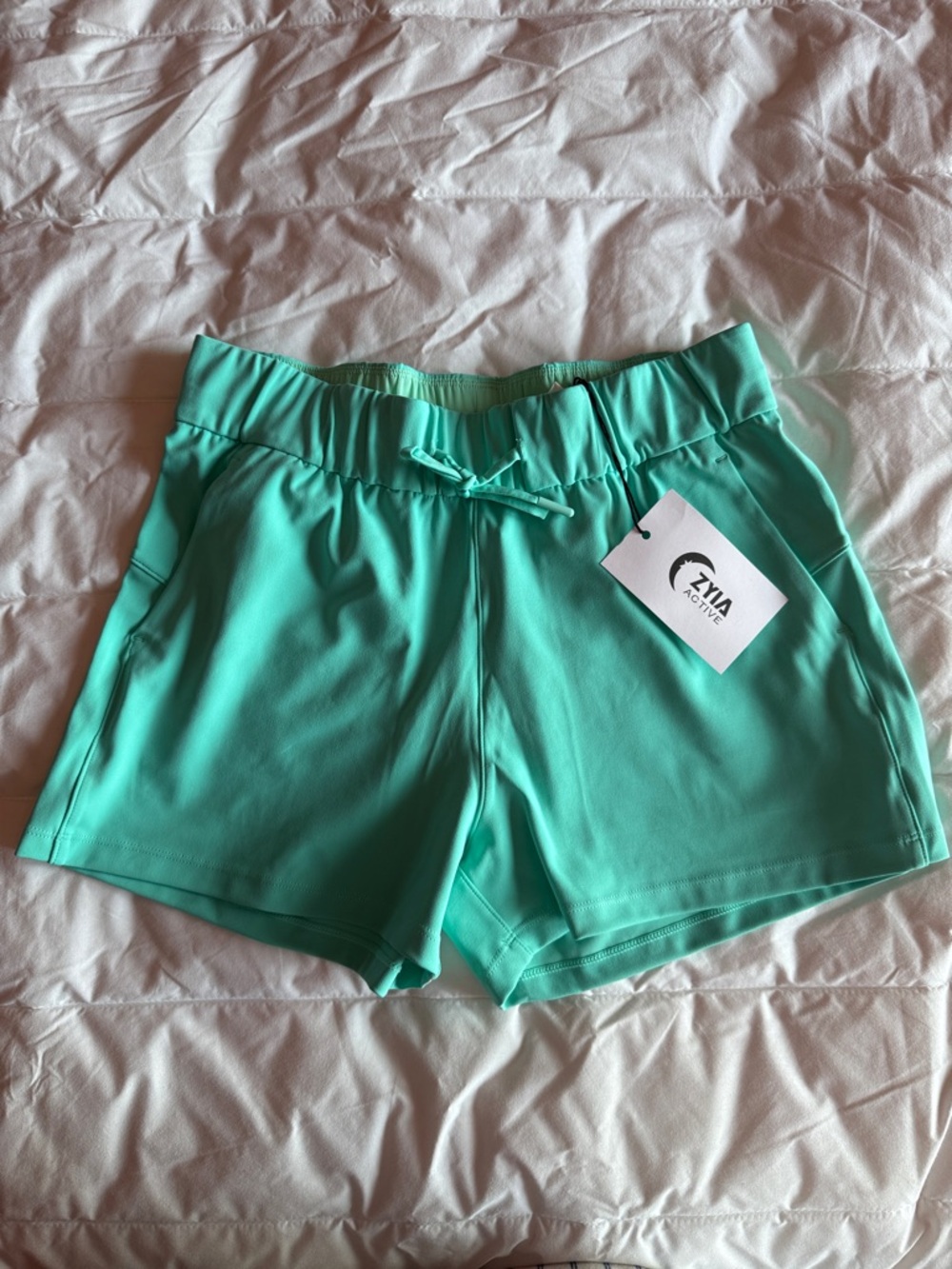 ZYIA Active Women's Mint Athletic Drawstring Club Shorts